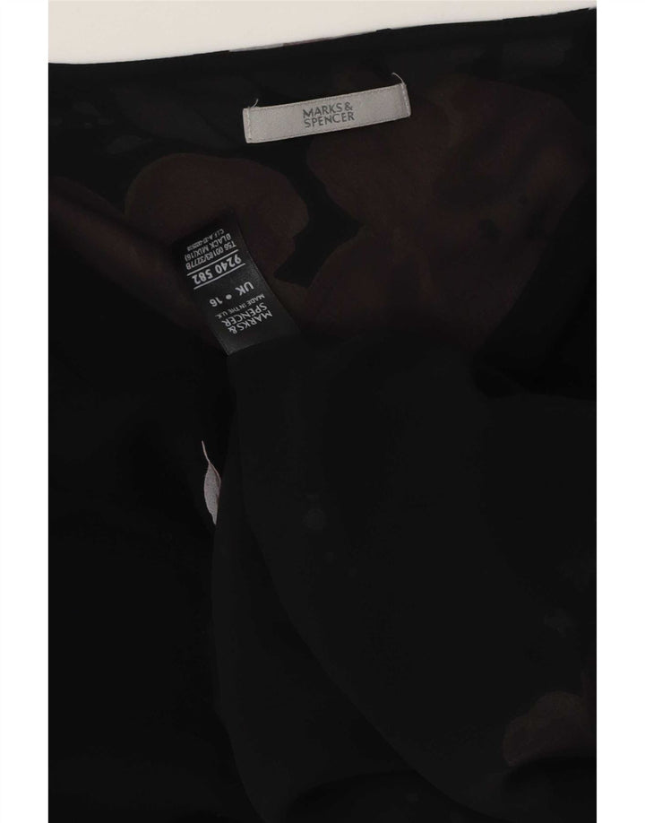 Bluză pentru femei Marks & Spencer, UK 16, mare, negru, poliester floral