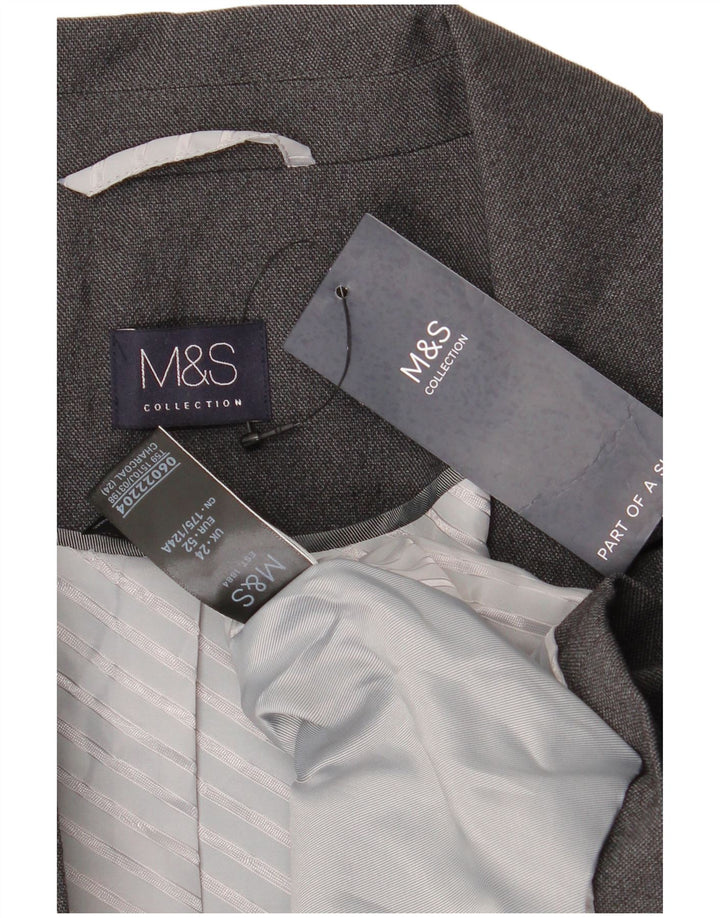 Jachetă pentru femei Marks & Spencer cu 1 buton, UK 24 4XL, poliester gri