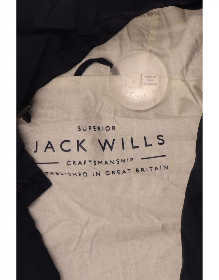 Jack Wills Jachetă de ploaie cu glugă pentru bărbați UK 40 mare bumbac bleumarin