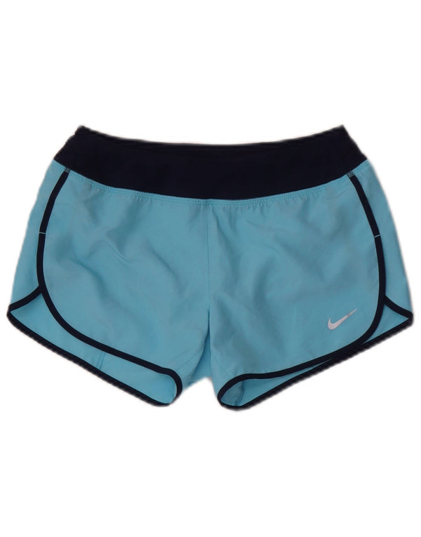 Pantaloni scurți sport Nike pentru fete Dri Fit 10-11 ani, albastru mediu, color block