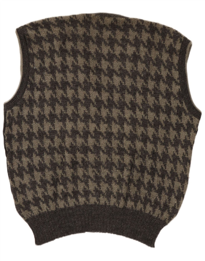 Vintage bărbați Vest Tank Top mare Gri Houndstooth