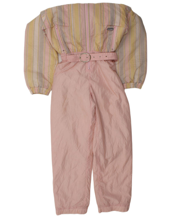 Colmar Womens Hooded Ski Jumpsuit IT 42 Small  Pink Striped Polyamide