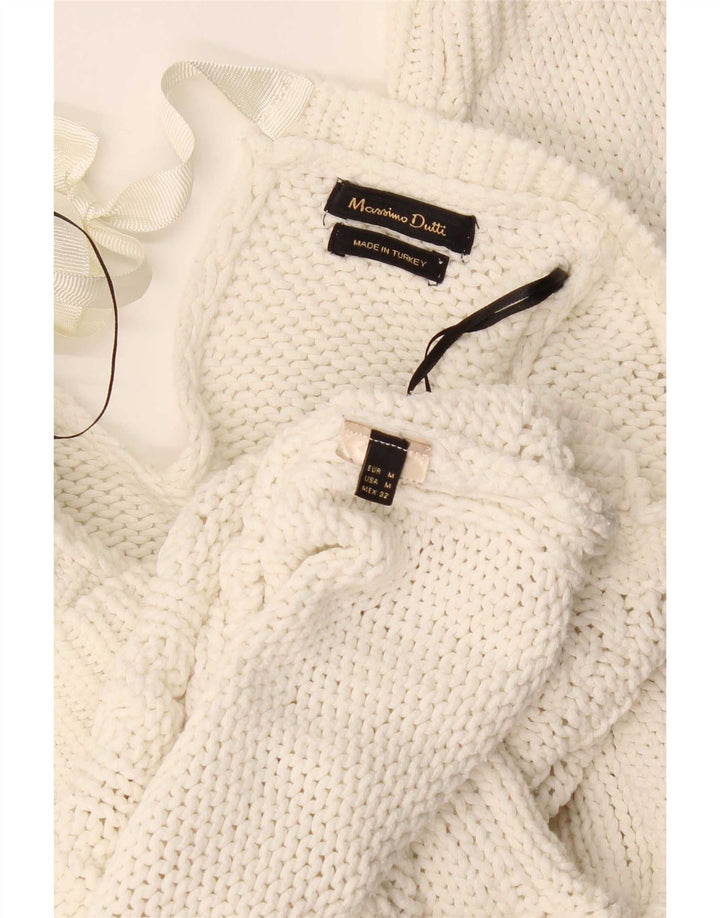 Pulover pentru femei Massimo Dutti cu gâtul cu barca UK 14 Medium White