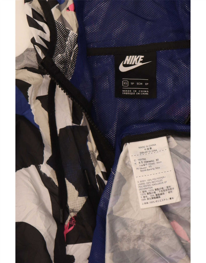 Jachetă de ploaie cu glugă pentru femei Nike UK 6 XS, multicoloră, geometrică