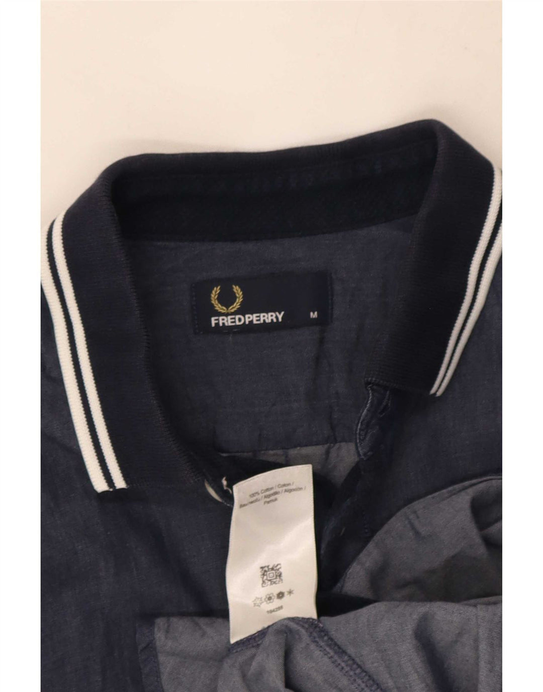 Cămașă cu mânecă scurtă Fred Perry pentru bărbați, bumbac cu dungi albastru bleumarin mediu