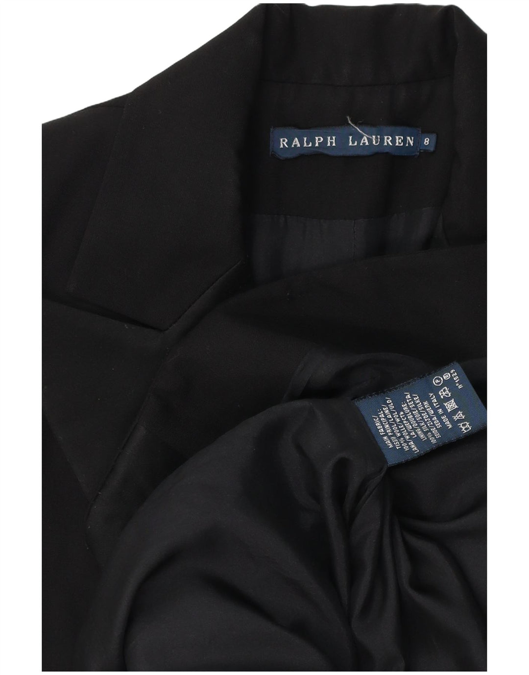Jachetă pentru femei Ralph Lauren, cu 1 nasture, lână neagră medie US 8