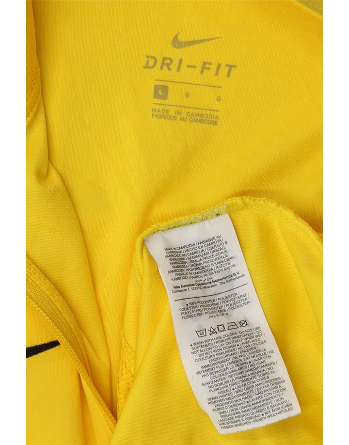 Jachetă de top pentru trening Nike Dri Fit pentru bărbați, galben mare, poliester color bloc