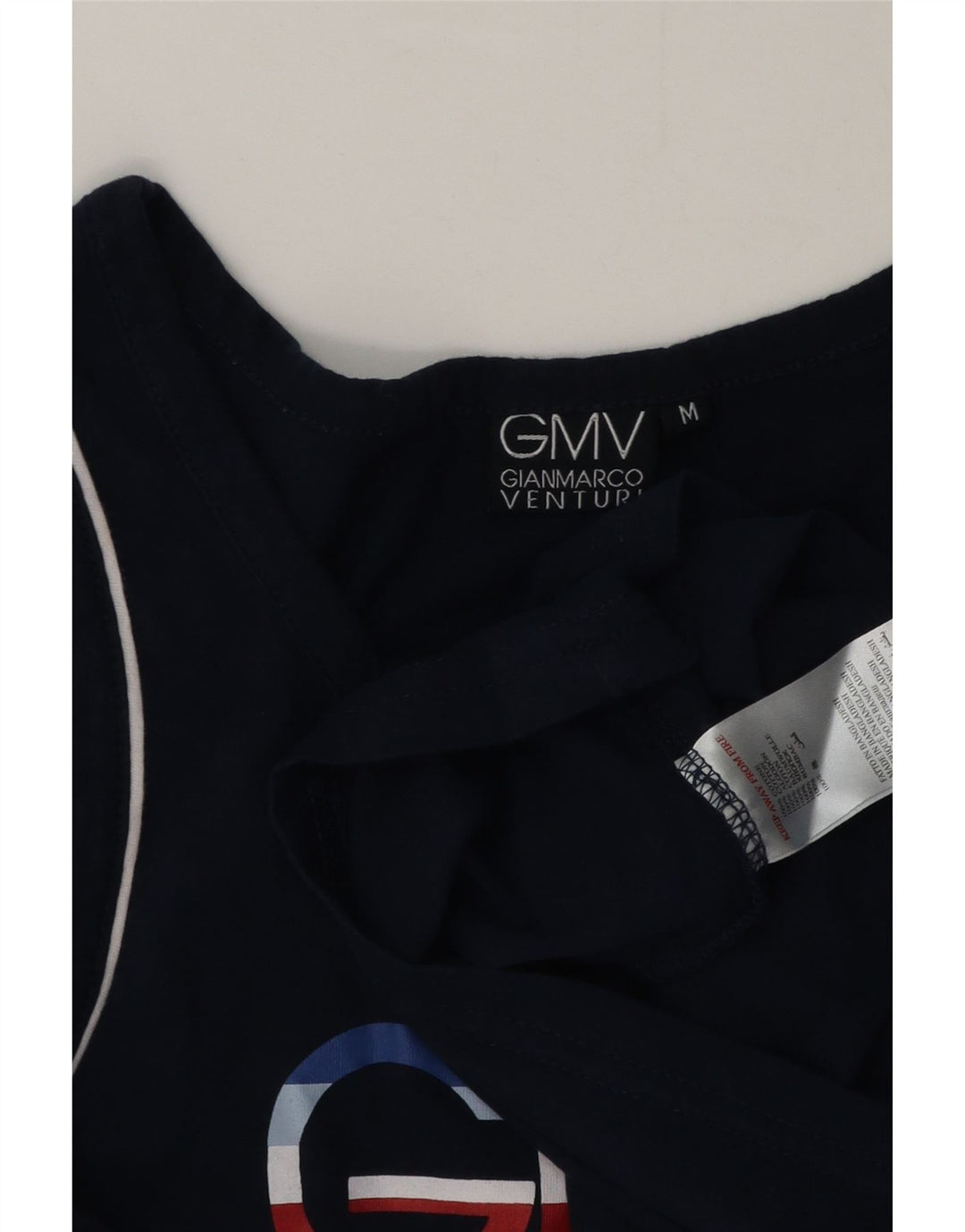 Gianmarco Venturi Mens Graphic Vest Vest Top Mediu Bleumarin Bumbac