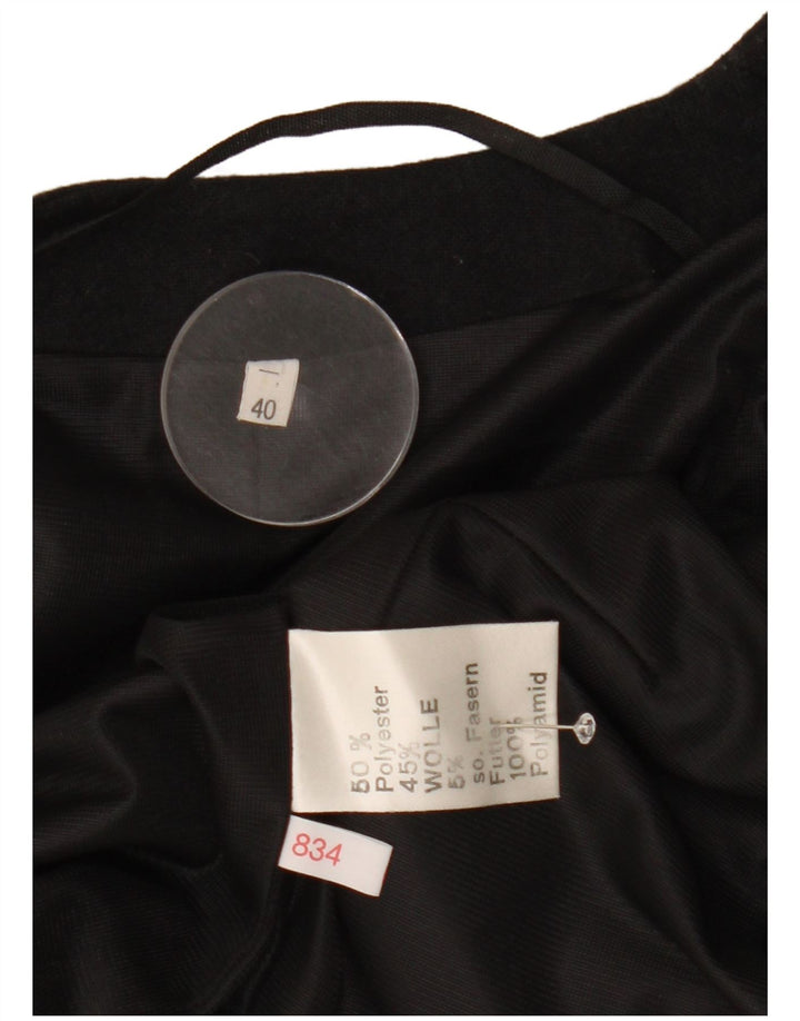 Jachetă vintage de damă cu blazer crop EU 40 Poliester mediu negru