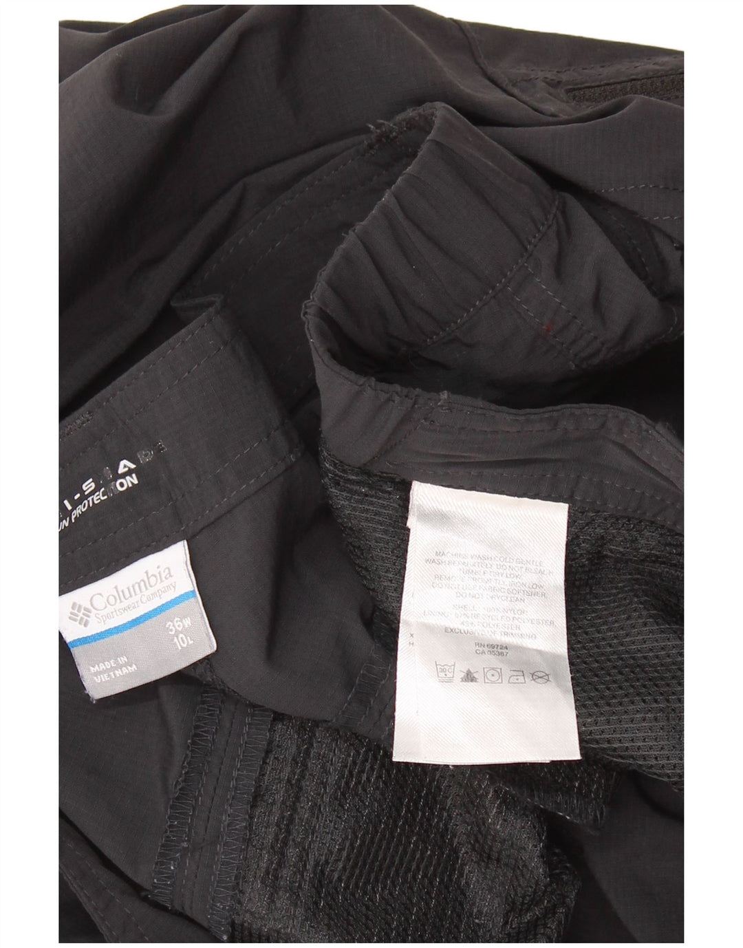Pantaloni scurți cargo Omni-Shade pentru bărbați COLUMBIA W36, nailon mare, negru
