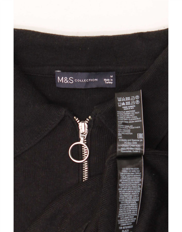 Tricou polo Marks & Spencer pentru femei UK 14 Medium Black Viscose