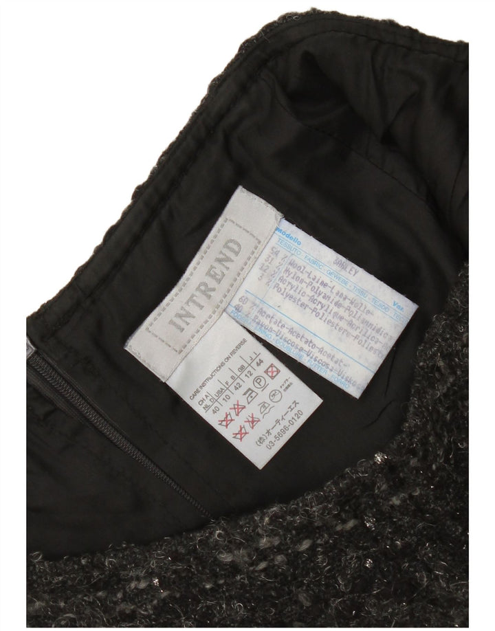 Fusta creion pentru femei Intrend UK 12 Medium W30 Grey Check Wool