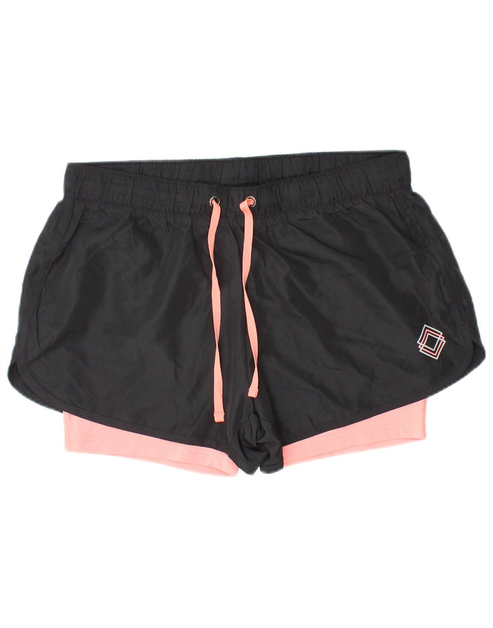 CRIVIT Pantaloni scurti sport pentru femei UK 14/16 Medium Black Colorblock Poliester