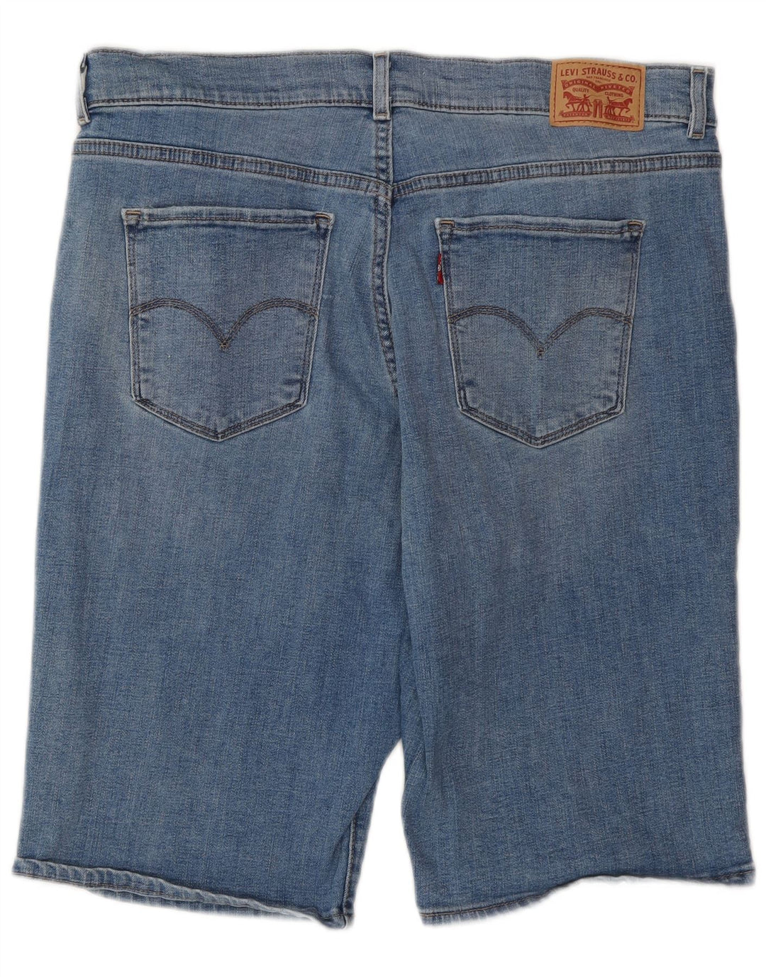 Pantaloni scurți din denim bermude distressed pentru femei LEVI'S W32 bumbac albastru mare
