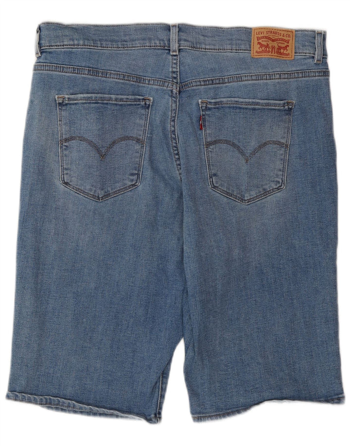 Pantaloni scurți din denim bermude distressed pentru femei LEVI'S W32 bumbac albastru mare
