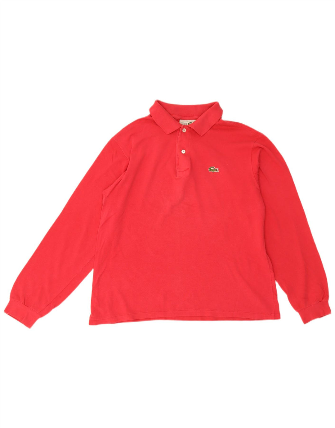 Tricou polo pentru bărbați Lacoste cu mânecă lungă, mărime 4, bumbac roșu mediu