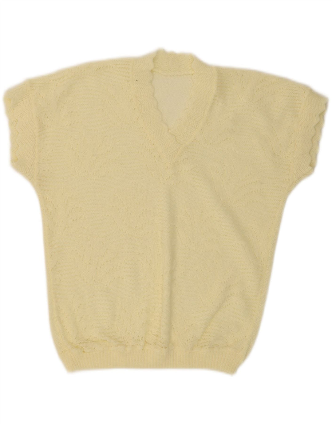 VINTAGE Womens Vest Tank Top UK 14 Medium Yellow Vintage Vintage and Second-Hand Vintage from Messina Hembry 