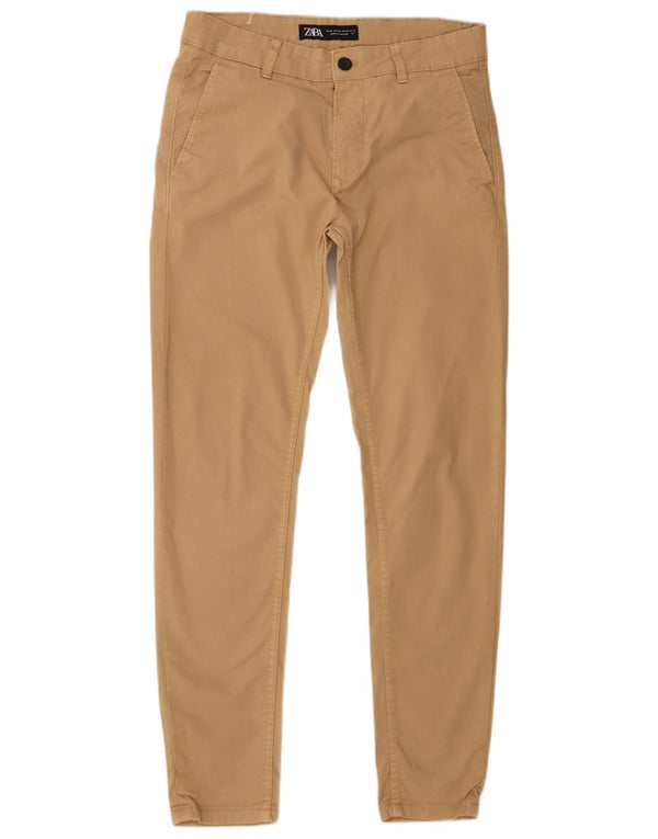 Pantaloni chino slim pentru bărbați Zara EU 38 Mici L30 L30 Bej