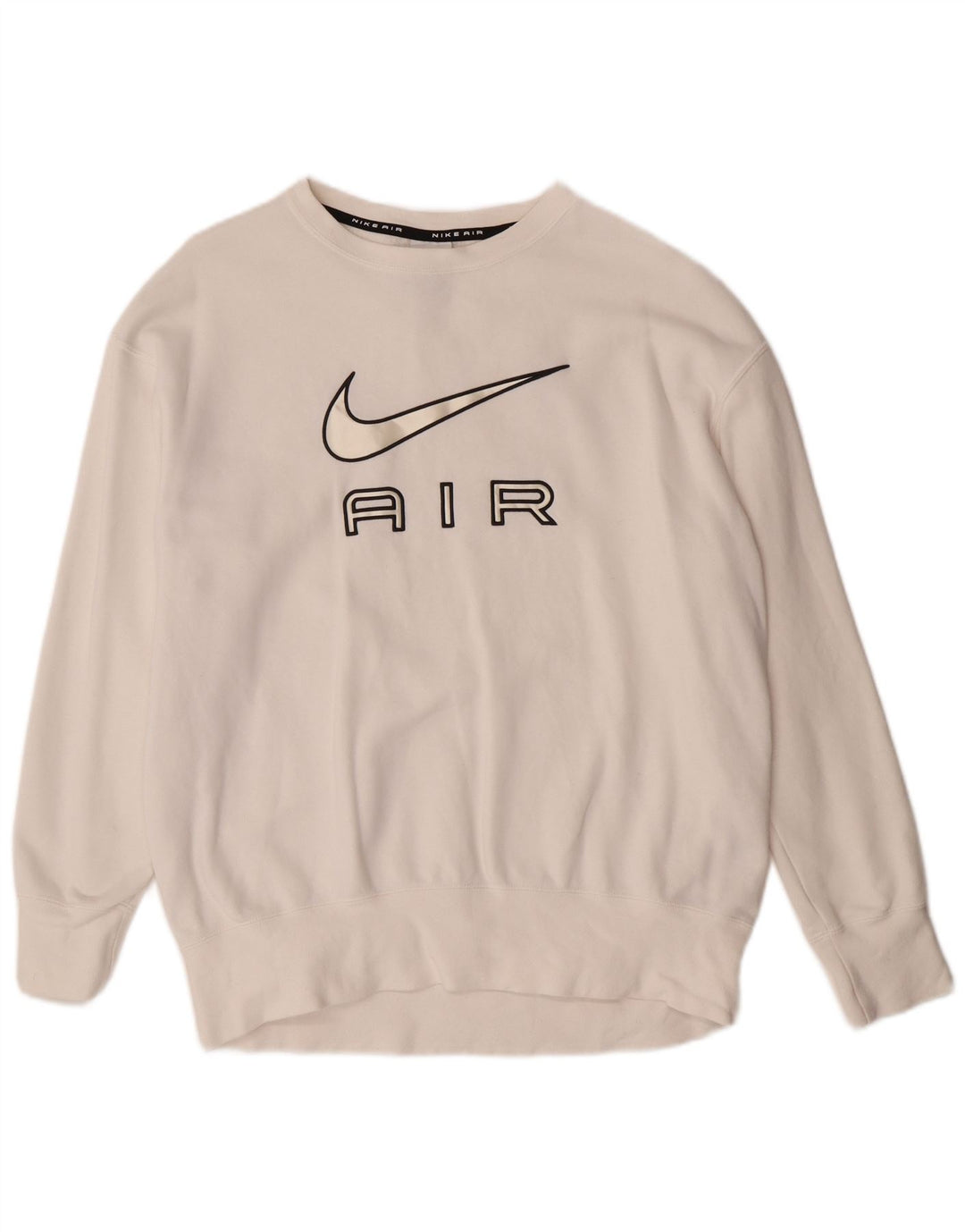 Pulover NIKE pentru bărbați, loose fit, cu grafică, XS, bumbac alb