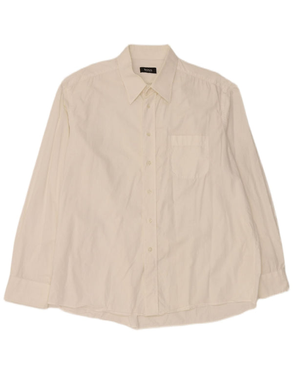 Cămașă pentru bărbați Hugo Boss Mărimea 44 17 1/2 XL Bumbac alb