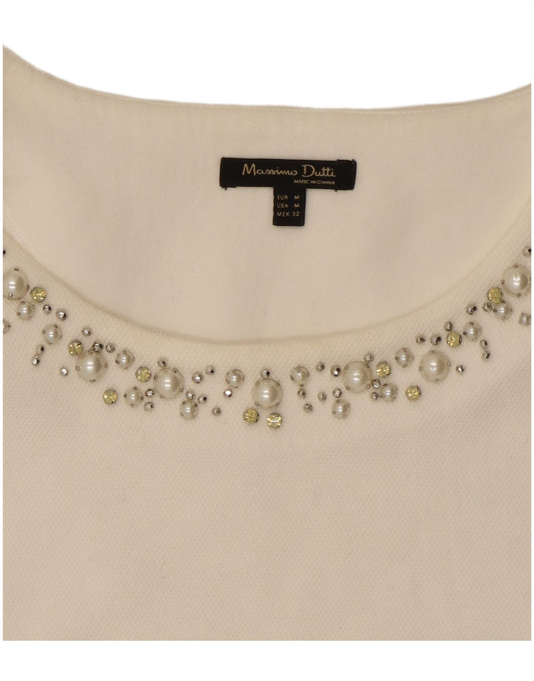 Massimo Dutti Top pentru femei cu mâneci 3/4 UK 14 Medium White