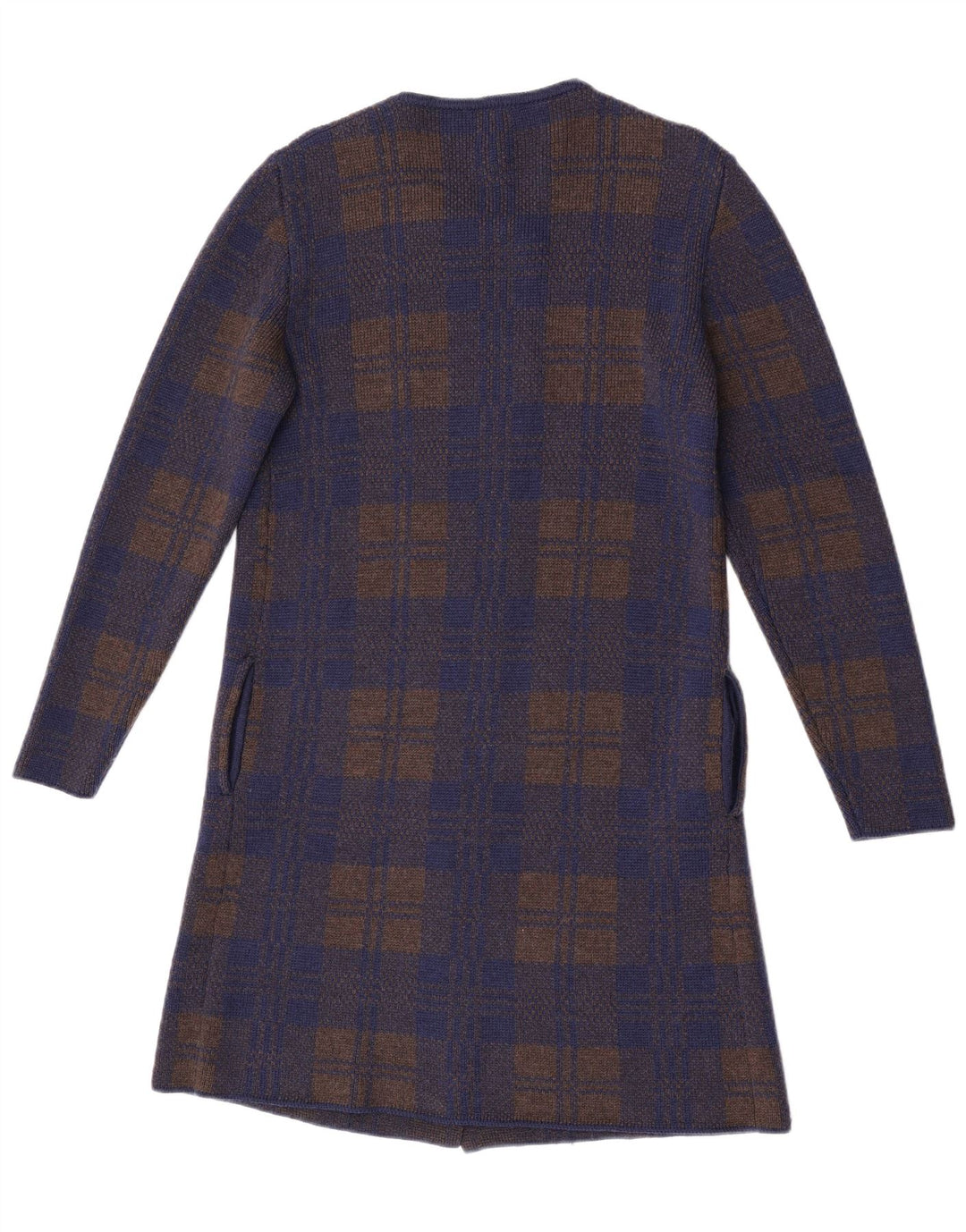Pulover Cardigan Vintage pentru Damă cu Paragate UK 14 Medium Bleumarin Check