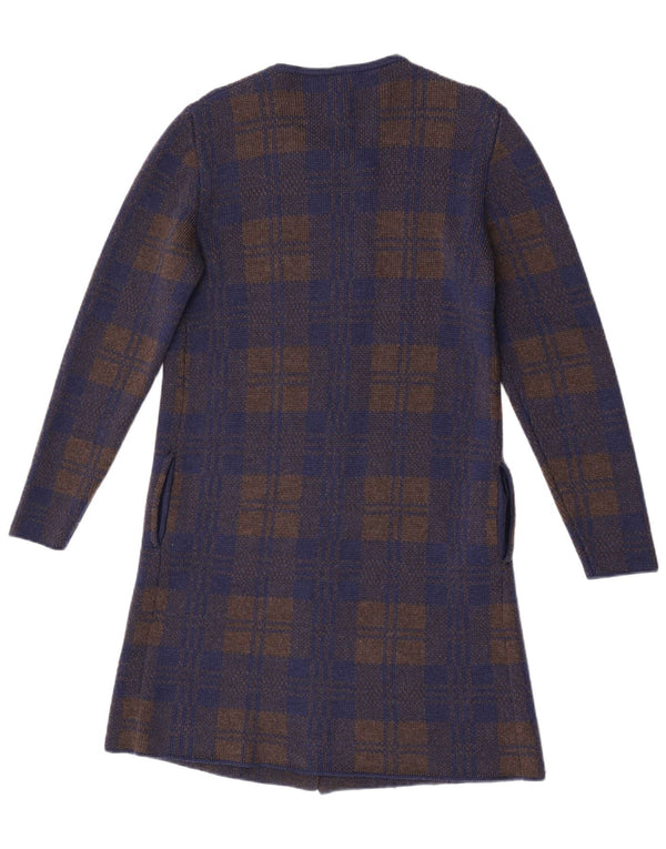 Pulover Cardigan Vintage pentru Damă cu Paragate UK 14 Medium Bleumarin Check