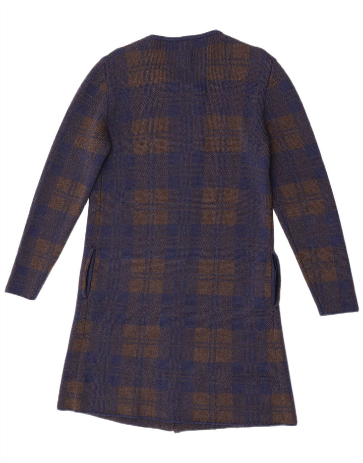 Pulover Cardigan Vintage pentru Damă cu Paragate UK 14 Medium Bleumarin Check