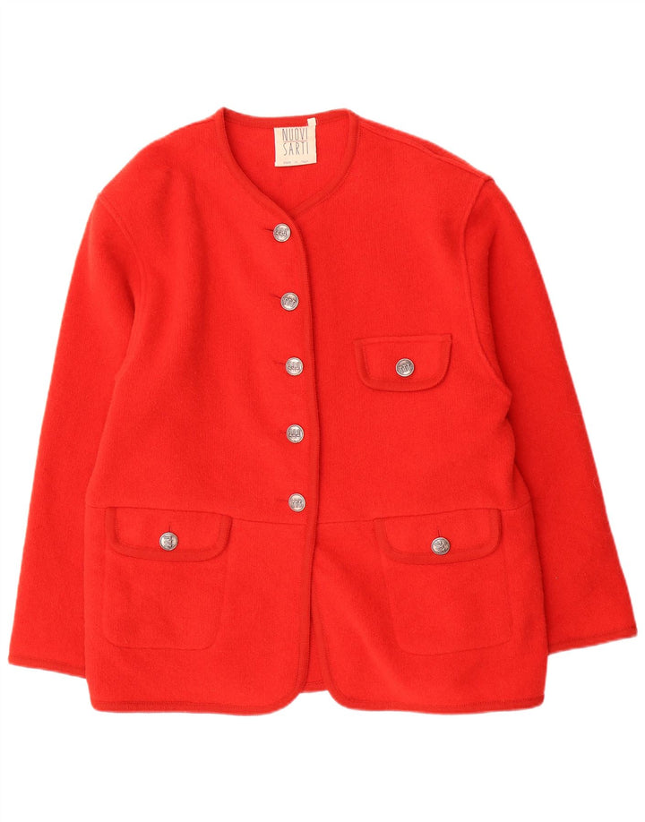 Pulover Cardigan Vintage pentru femei UK 16 Lână roșie mare