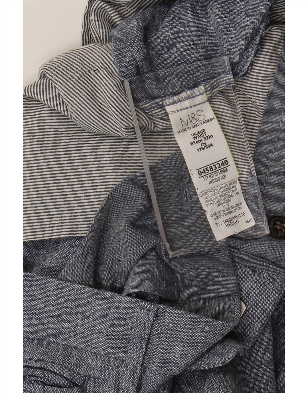 Pantaloni scurți chino pentru bărbați Marks & Spencer W32, in albastru mediu