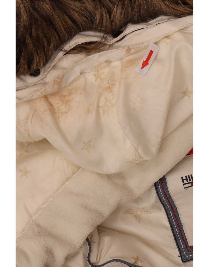 Palton căptușit cu glugă pentru femei Tommy Hilfiger UK 6 XS poliester alb