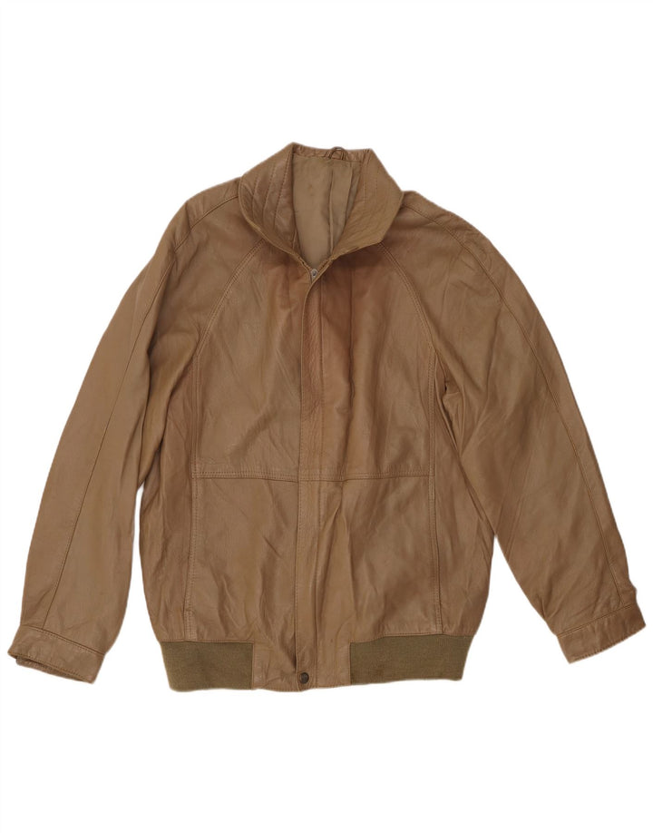 Jachetă de piele pentru bărbați VINTAGE UK 38 Piele maro medie