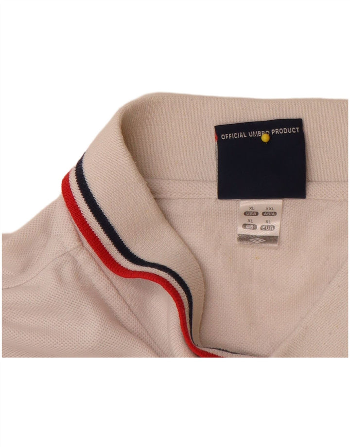 Tricou polo Umbro Anglia XL, alb, poliester