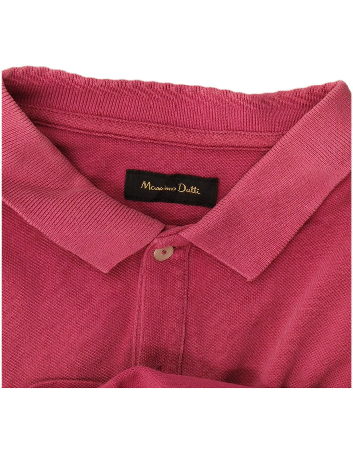 Tricou polo Massimo Dutti pentru bărbați, roz mediu