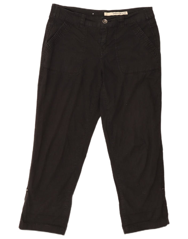 DKNY Pantaloni tăiați drept pentru femei US 8 Medium W30 L25 Bumbac negru