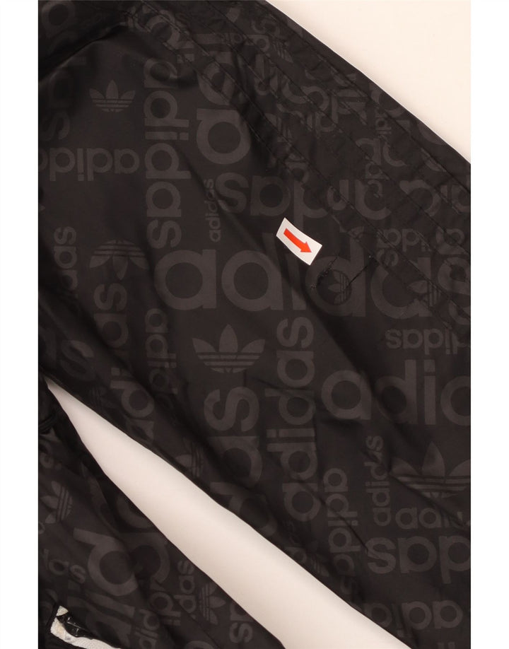 Jachetă de ploaie cu glugă grafică ADIDAS pentru bărbați UK 38 Poliamidă neagră medie