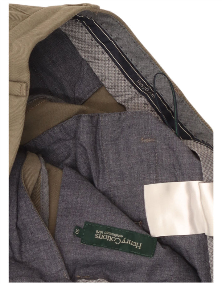 HENRY COTTONS Pantaloni chino drepți pentru bărbați IT 50 Large W34 L29 Bej