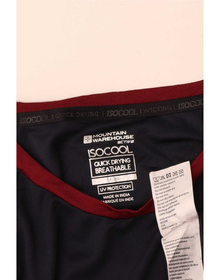 Top pentru bărbați Mountain Warehouse cu mânecă lungă XL bleumarin poliester color bloc