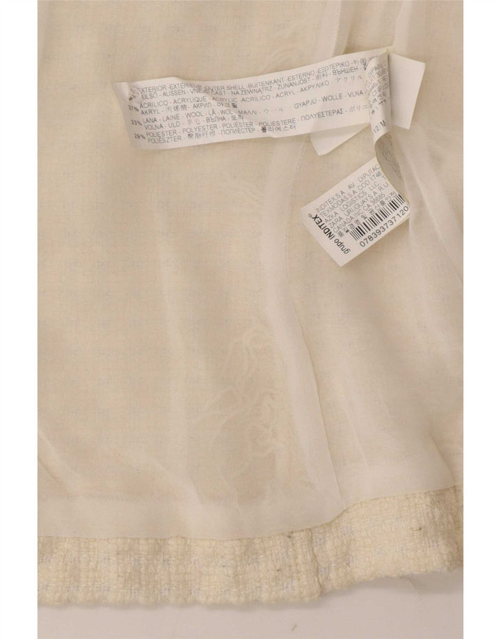 Jachetă pentru femei Zara, cu fermoar complet, UK 12, alb, mediu, acrilic