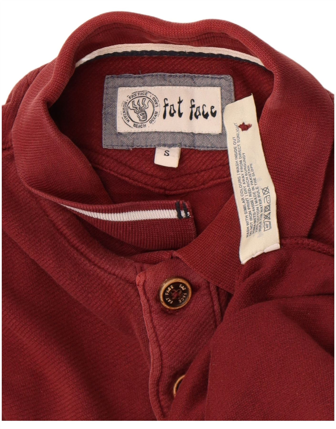 Tricou polo cu mânecă lungă pentru bărbați Fat Face, bumbac roșu mic