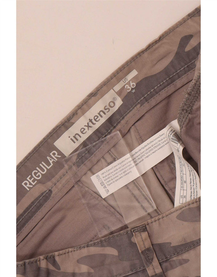 In Extenso Pantaloni scurți pentru bărbați obișnuiți cargo W36 mare, gri, camuflaj, bumbac