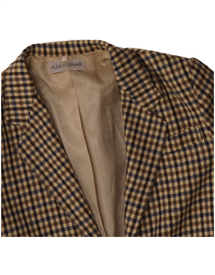 Jachetă pentru femei ALBA FORNARI cu paragate UK 14 Medium Beige Gingham