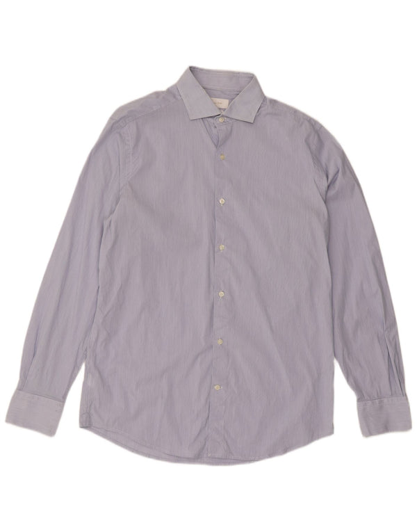 Cămașă Massimo Dutti pentru bărbați Mărimea 41 Medium Blue Pinstripe Cotton Classic