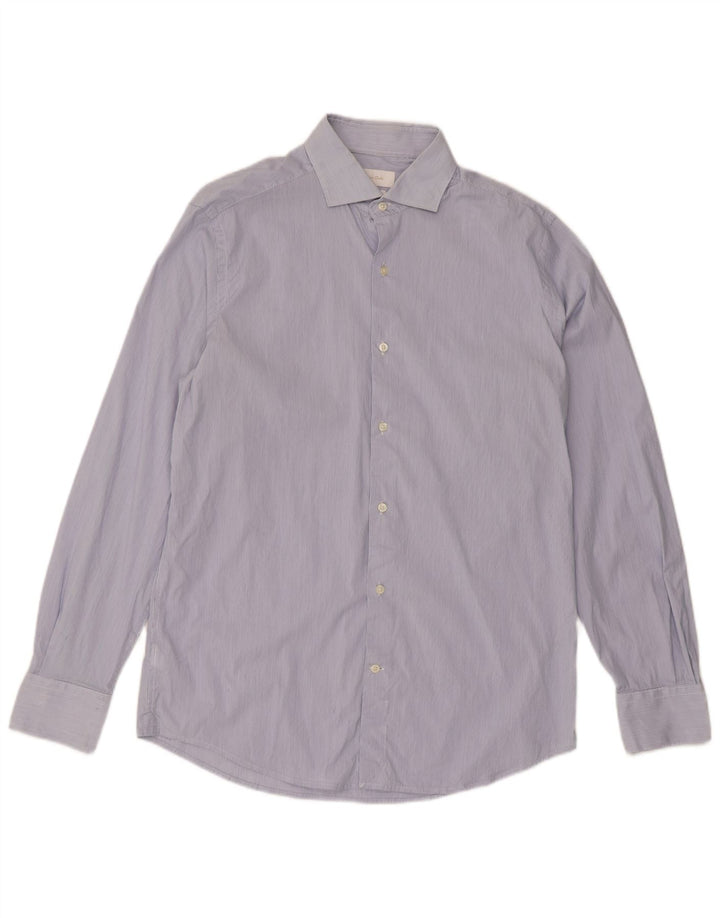 Cămașă Massimo Dutti pentru bărbați Mărimea 41 Medium Blue Pinstripe Cotton Classic