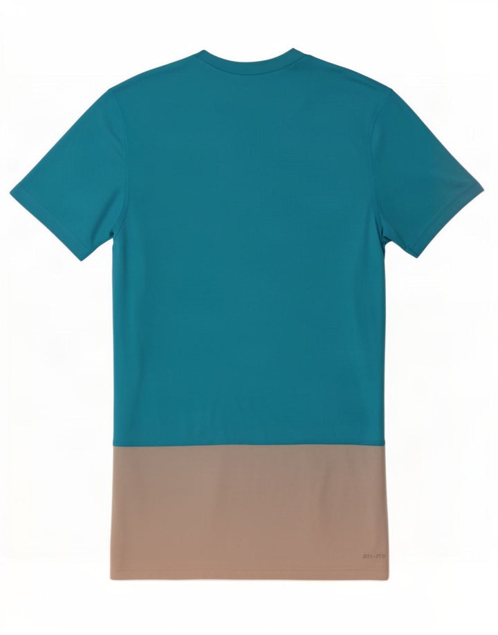 Tricou Nike Dri Fit pentru bărbați Top mic, albastru, poliester color bloc