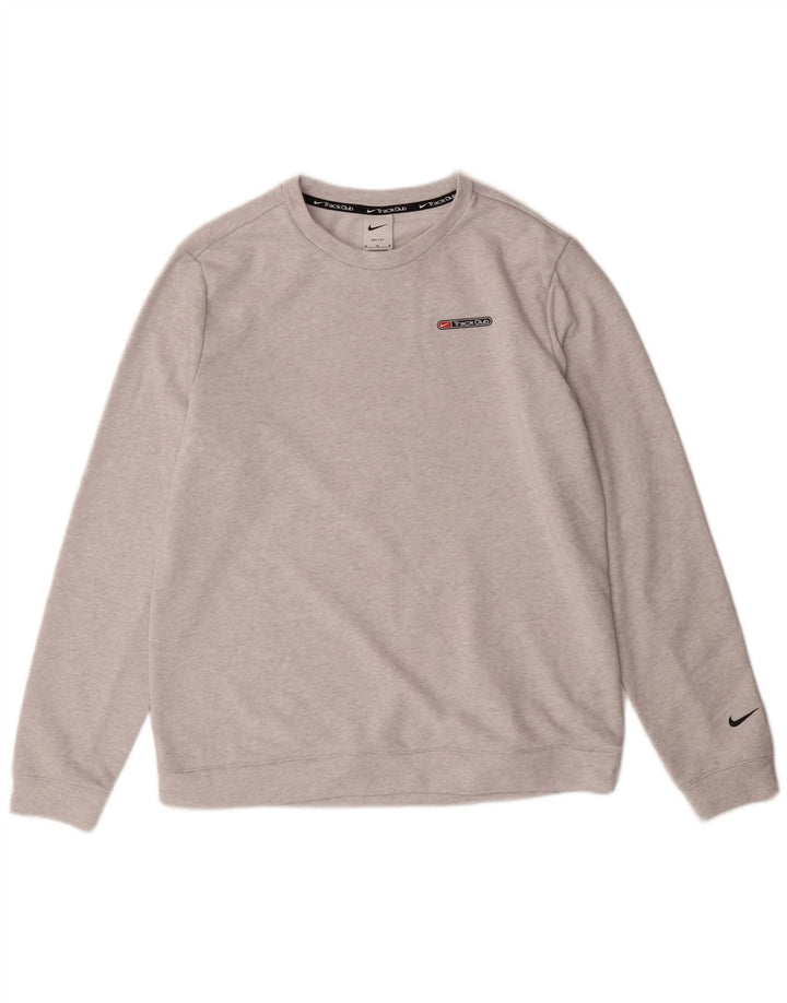 NIKE Mens Dri Fit Sweatshirt Jumper Medium Grey Cotton