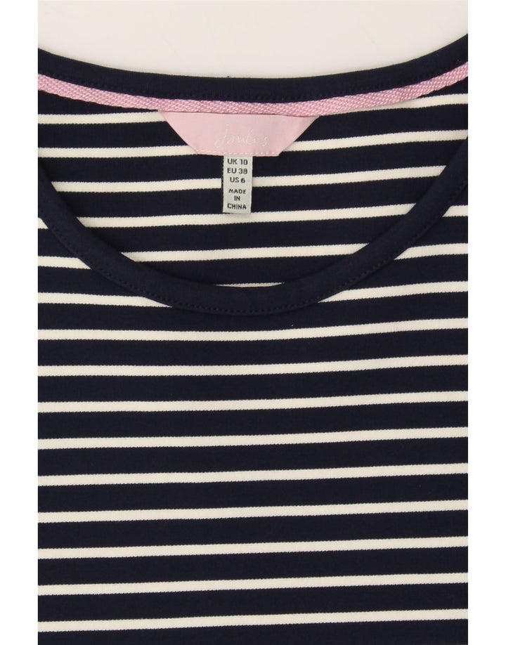 JOULES Womens Basic Dress UK 10 Small  Navy Blue Pinstripe Nautical Vintage Joules and Second-Hand Joules from Messina Hembry 