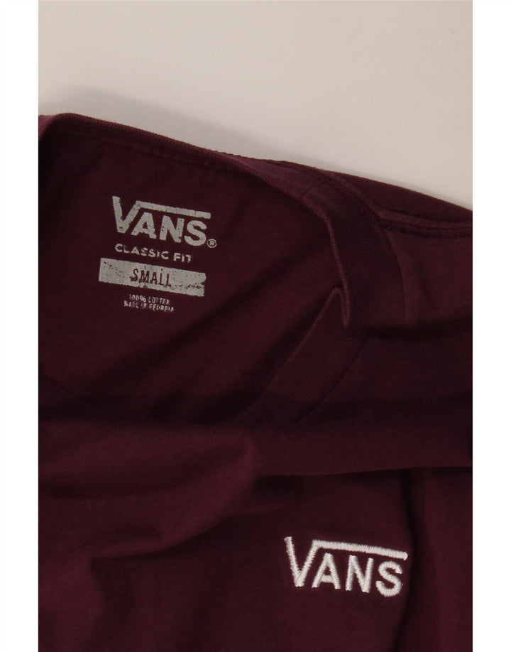Tricou grafic pentru bărbați VANS, cu croială clasică, top mic din bumbac burgundy