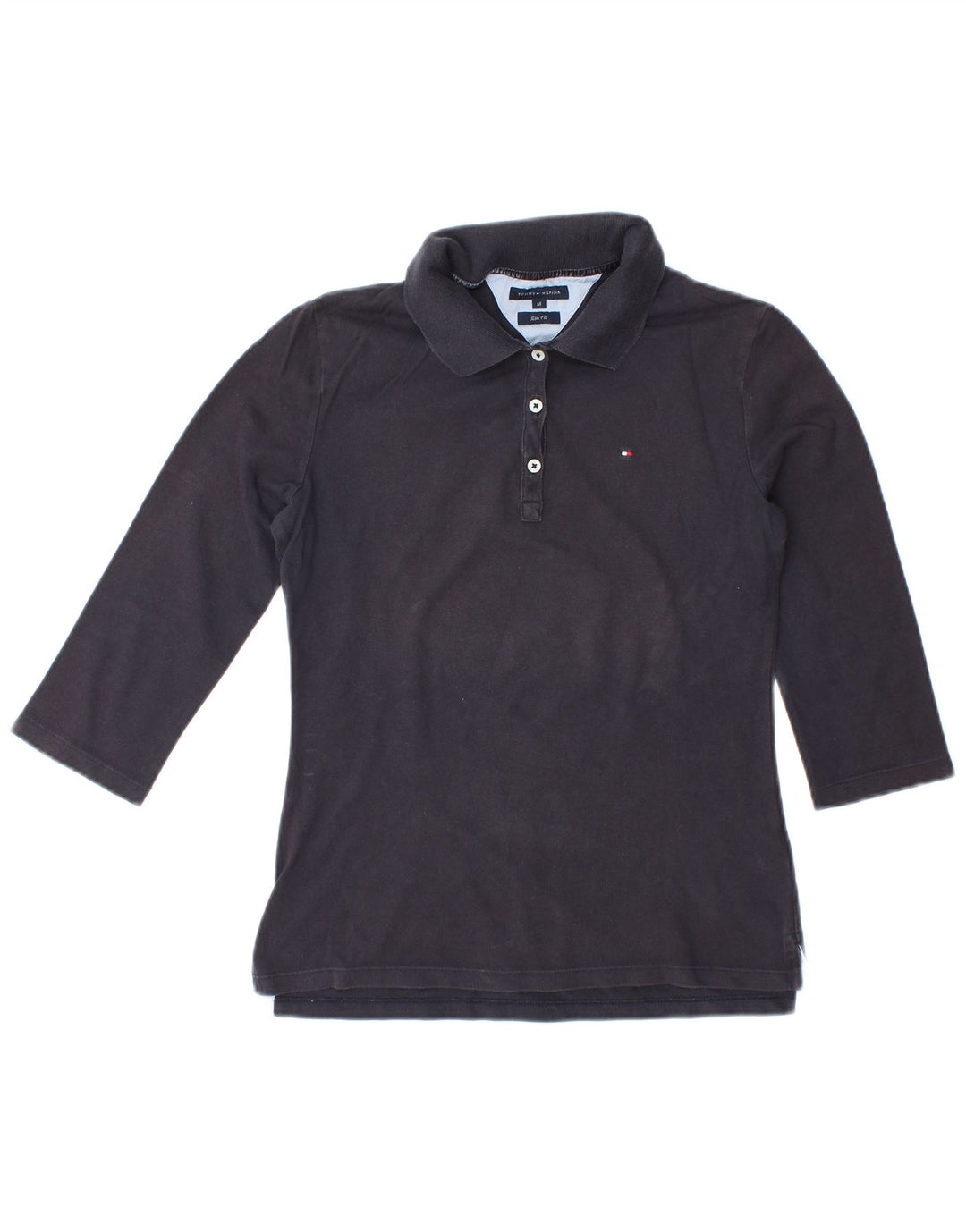 Tricou polo TOMMY HILFIGER pentru femei Slim Fit UK 12 Medium Bleumarin