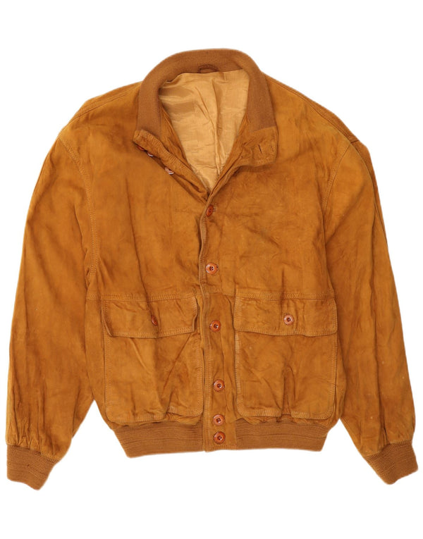 Jachetă Bomber de piele intoarsa pentru barbati Gara IT 48 Medium Beige Piele